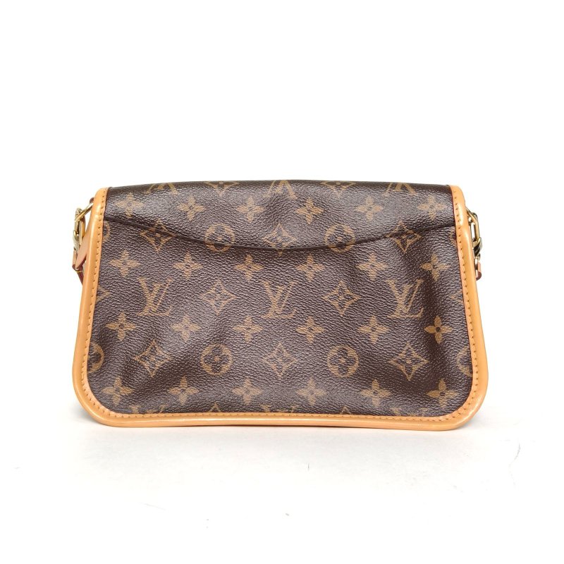 LOUIS VUITTON Diane法棍包24可拆卸黑紫寬肩帶老花PVC晶片肩背包-2