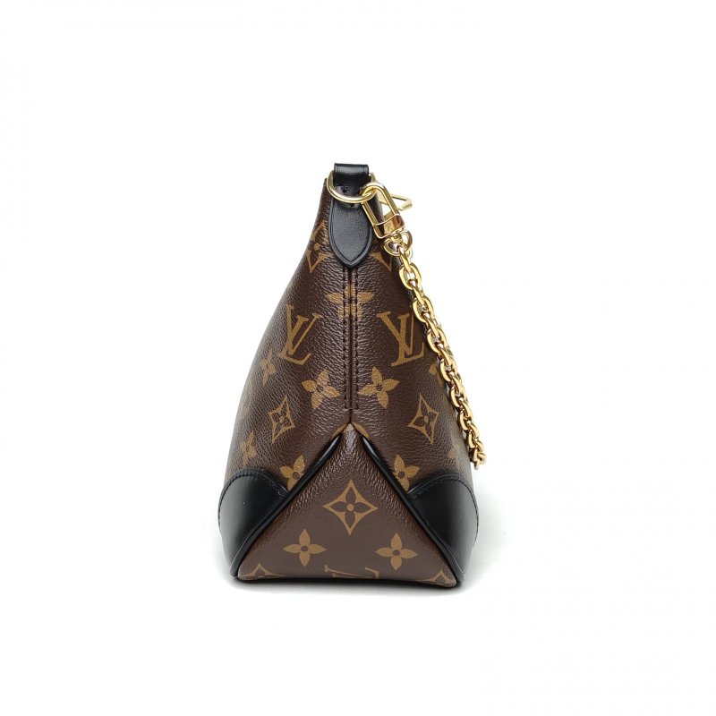 LOUIS VUITTON BOULOGNE牛角包可拆卸肩帶黑色PVC晶片老花肩背包-3