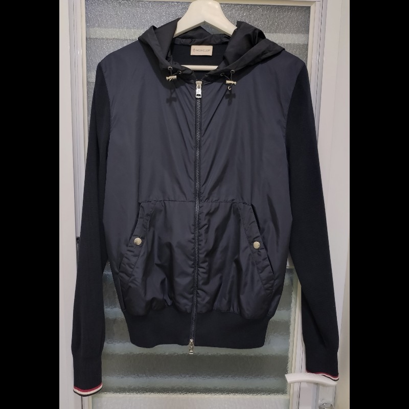 Moncler 深藍尼龍+棉質外套-0