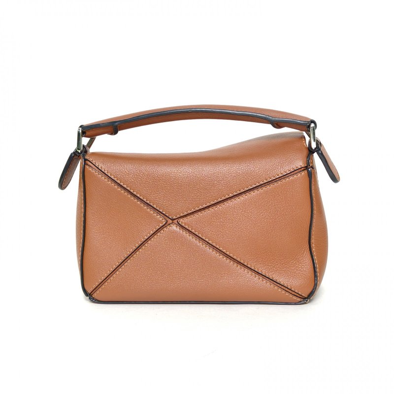 LOEWE Puzzle18幾何包迷你MINI焦糖色牛皮肩背包-2