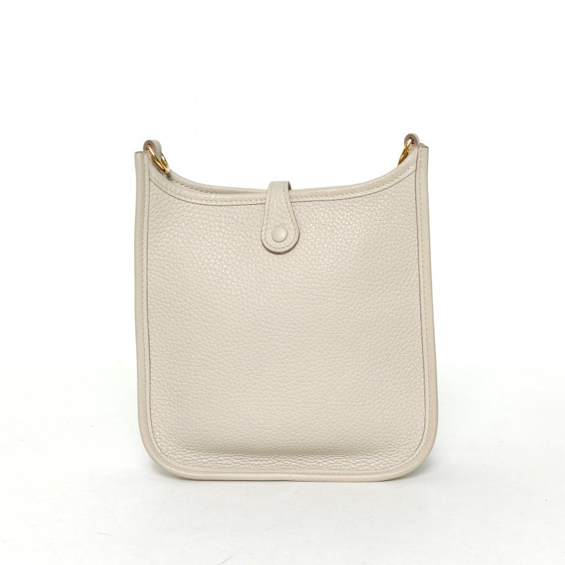 HERMES EvelyneMini168L冰川白TC皮U刻金扣肩背包-2