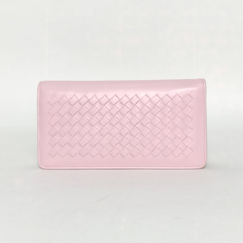 BOTTEGA VENETA 粉色羊皮鎢鋼扣經典編織Woc鏈條包肩背包-2