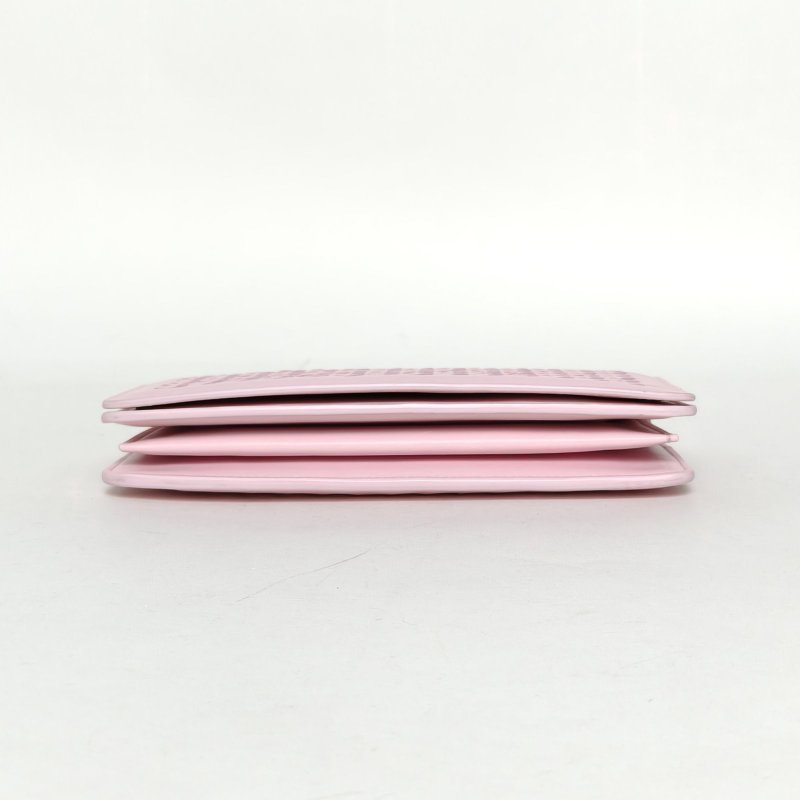 BOTTEGA VENETA 粉色羊皮鎢鋼扣經典編織Woc鏈條包肩背包-4