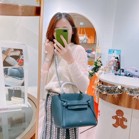 TK1891 CELINE 思琳小號鯰魚包包 GRAINED LEATHER NAVY MICRO BELT BAG-1