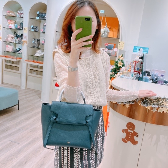 TK1891 CELINE 思琳小號鯰魚包包 GRAINED LEATHER NAVY MICRO BELT BAG-2