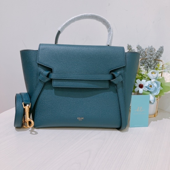 TK1891 CELINE 思琳小號鯰魚包包 GRAINED LEATHER NAVY MICRO BELT BAG-3