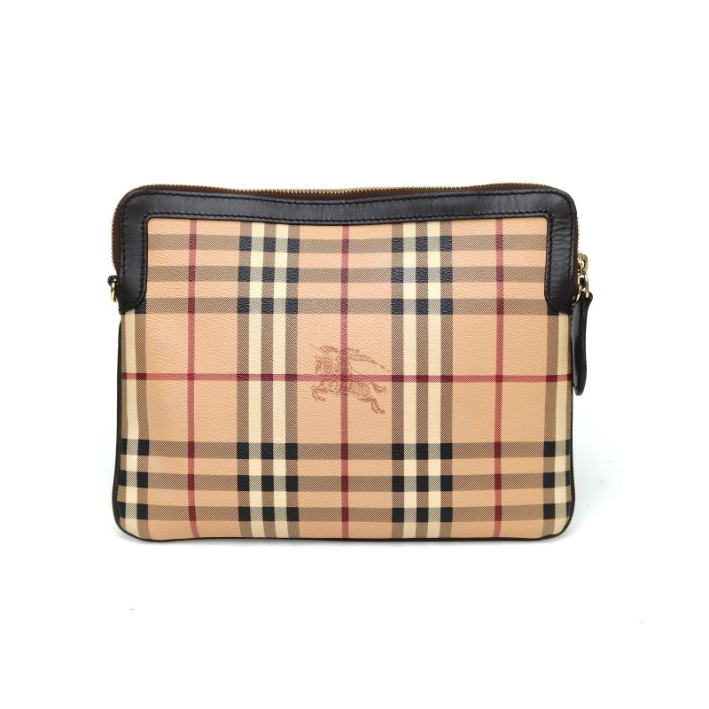 Burberry 格子PVC經典戰馬格紋小方包單肩包肩背包-0