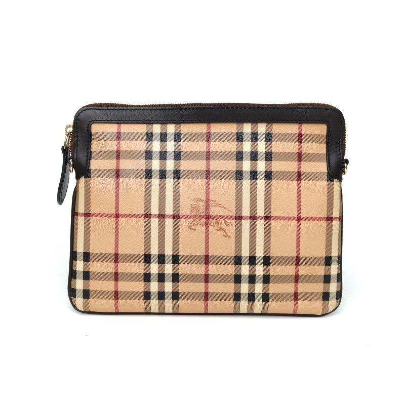 Burberry 格子PVC經典戰馬格紋小方包單肩包肩背包-2