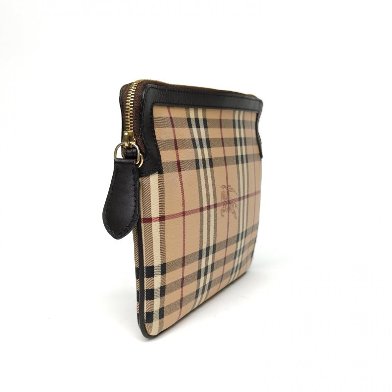 Burberry 格子PVC經典戰馬格紋小方包單肩包肩背包-3