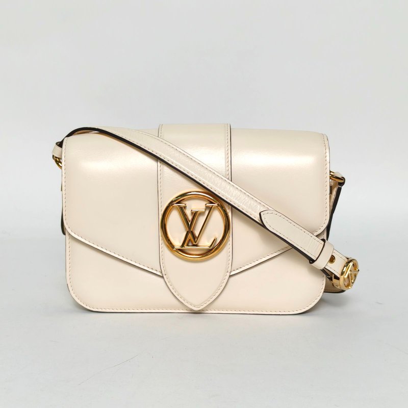 LOUIS VUITTON Pont9細肩帶米白色牛皮2020肩背包-0