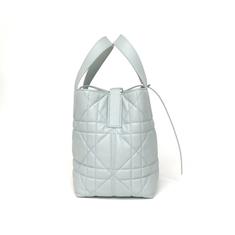 DIOR Toujours豎版小號16湖藍牛皮銀扣2025肩背包-1