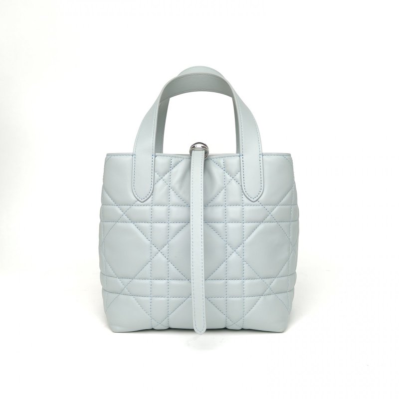 DIOR Toujours豎版小號16湖藍牛皮銀扣2025肩背包-2