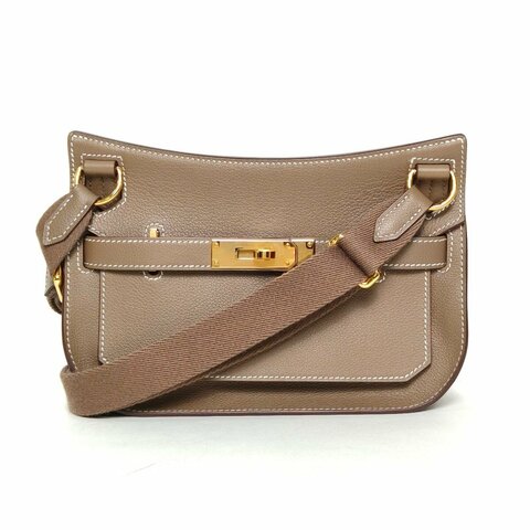 HERMES Jypsiere吉普賽mini18大象灰EC皮B刻金扣肩背包
