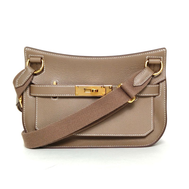HERMES Jypsiere吉普賽mini18大象灰EC皮B刻金扣肩背包-0