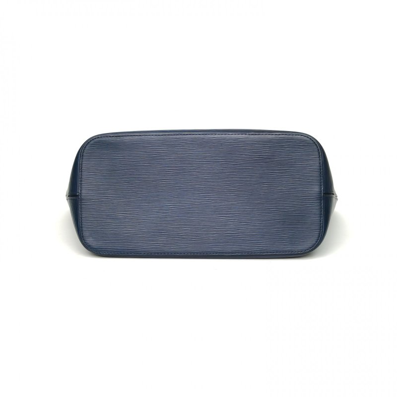 LOUIS VUITTON Neverfull中號31配子袋藍色EPI水波紋牛皮銀扣2013肩背包-4