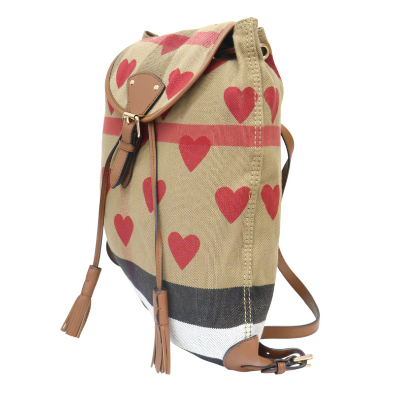 棕色 格紋帆布 Chiltern Heart 後背包【BURBERRY 巴寶莉】 4022470-2