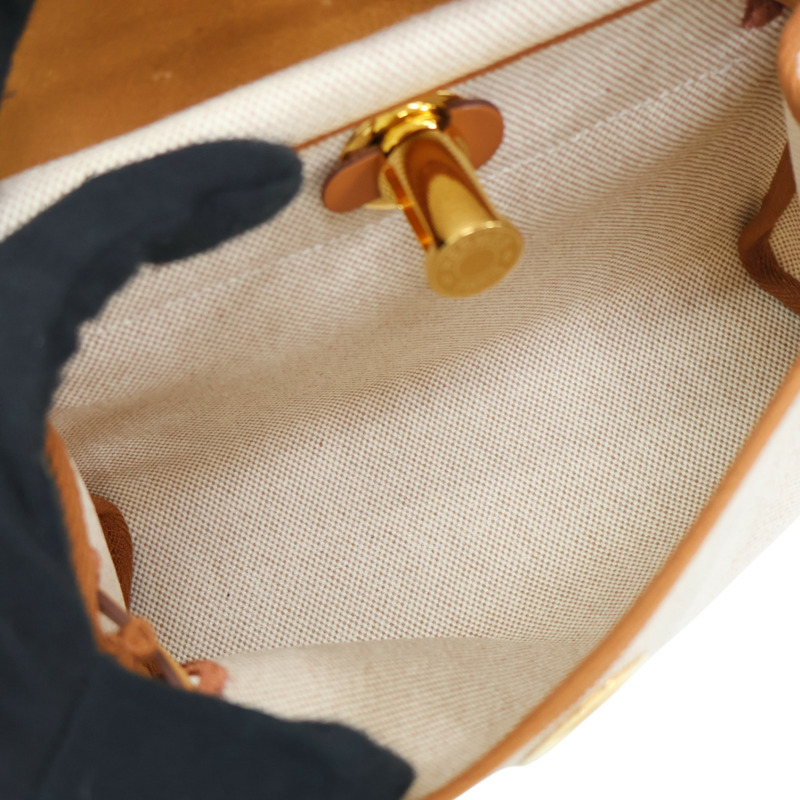 棕色牛皮 米白色帆布 Mini Herbag zip 20 肩背包 K刻【HERMES 愛馬仕】-4