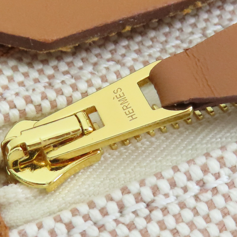 棕色牛皮 米白色帆布 Mini Herbag zip 20 肩背包 K刻【HERMES 愛馬仕】-16