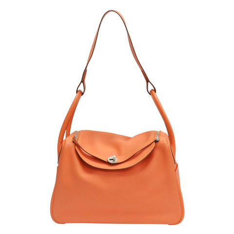橘色 牛皮 Lindy34cm 肩背包 Q刻【HERMES 愛馬仕】