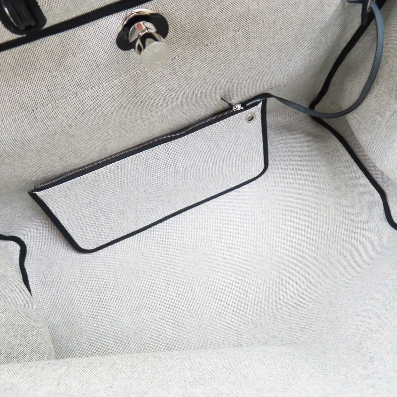 黑色牛皮 黑色帆布 狗狗圖案 Herbag 肩背包 K刻【HERMES 愛馬仕】-5