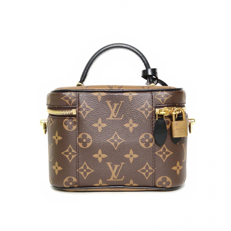 LOUIS VUITTON Vanity化妝包小號19老花PVC金扣晶片肩背包-2
