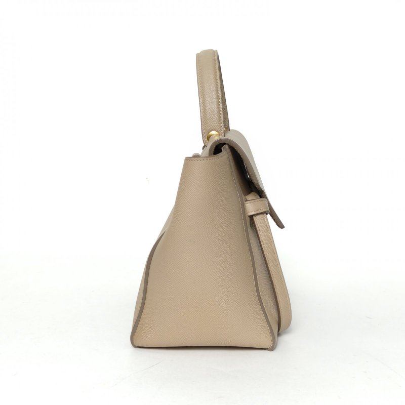 CELINE Belt鯰魚包Micro24卡其色牛皮金扣肩背包-3