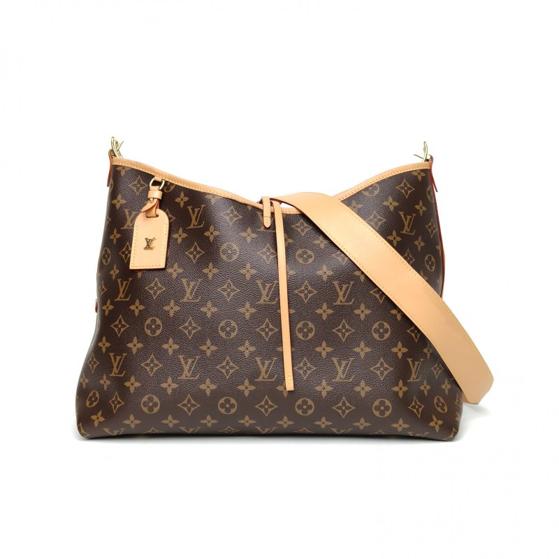 LOUIS VUITTON CARRYALL中號39配子袋老花PVC金扣晶片肩背包-0