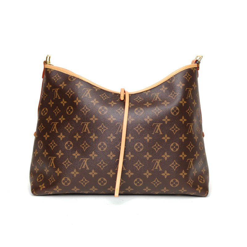 LOUIS VUITTON CARRYALL中號39配子袋老花PVC金扣晶片肩背包-2