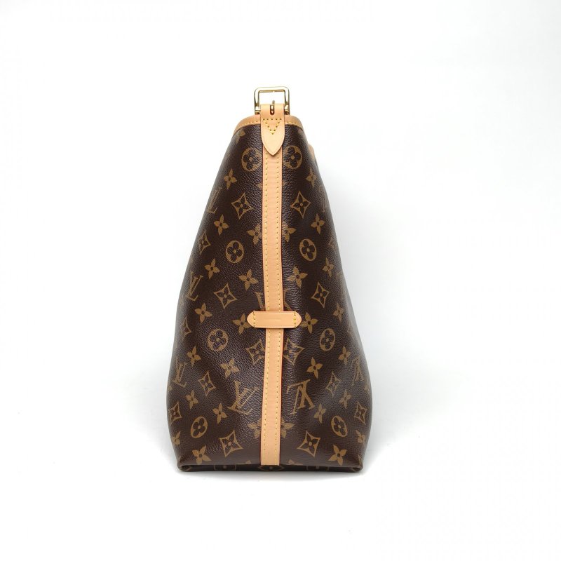 LOUIS VUITTON CARRYALL中號39配子袋老花PVC金扣晶片肩背包-3