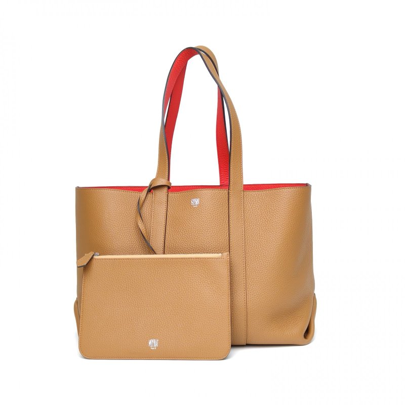 MOYNAT 拼色牛皮銀扣雙面托特Tote子母包購物袋肩背包-4