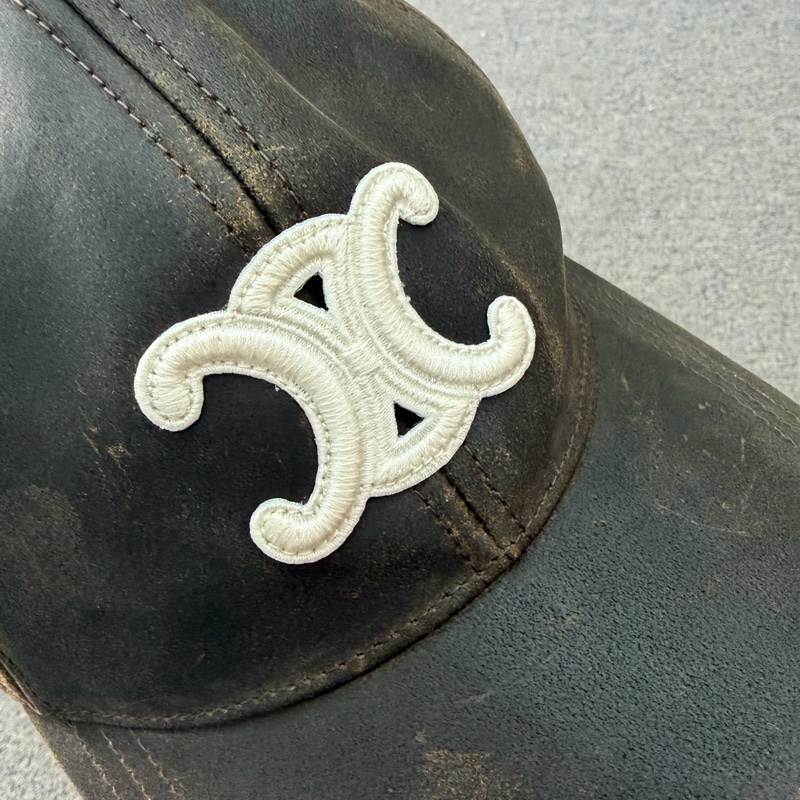 Celine 做舊款 皮革 棒球帽M碼-3