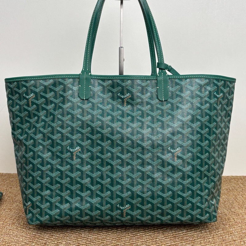 Goyard戈雅 托特包 綠色老花子母購物袋-3