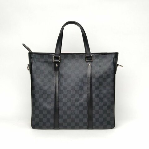 LOUIS VUITTON NewCabasZippe手提Tote托特包黑棋格PVC2014肩背包