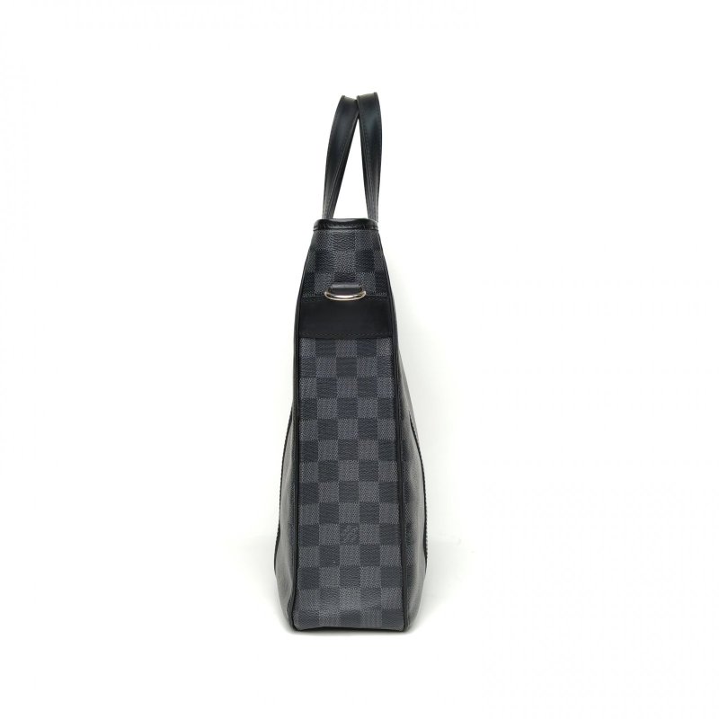 LOUIS VUITTON NewCabasZippe手提Tote托特包黑棋格PVC2014肩背包-1