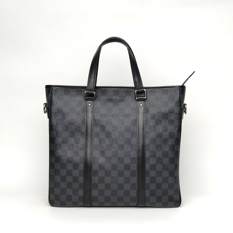 LOUIS VUITTON NewCabasZippe手提Tote托特包黑棋格PVC2014肩背包-2