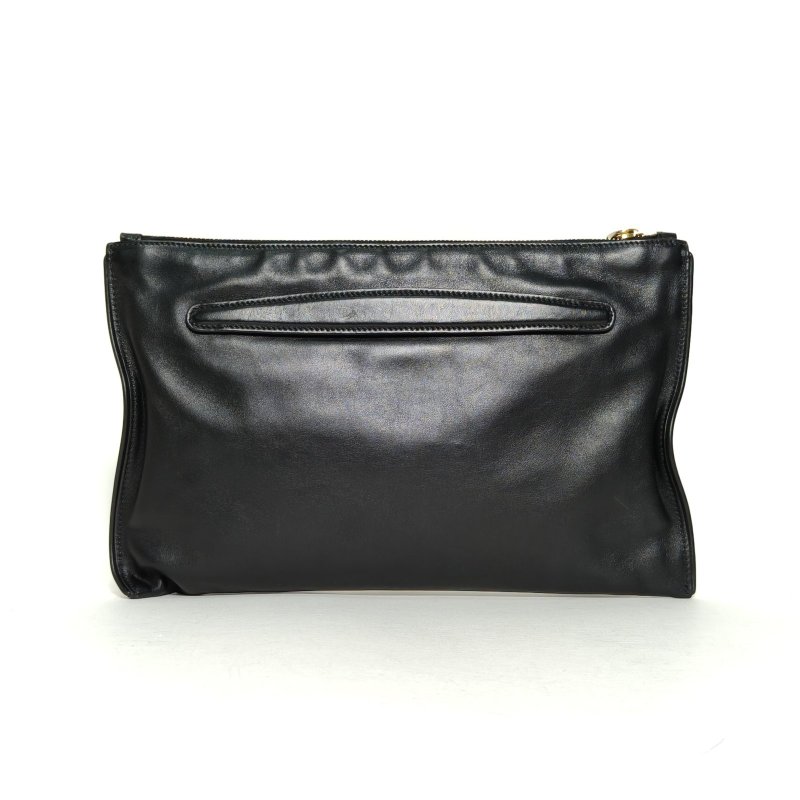 MIU MIU 黑色羊皮miumiulogo鉚釘手拿包肩背包-2