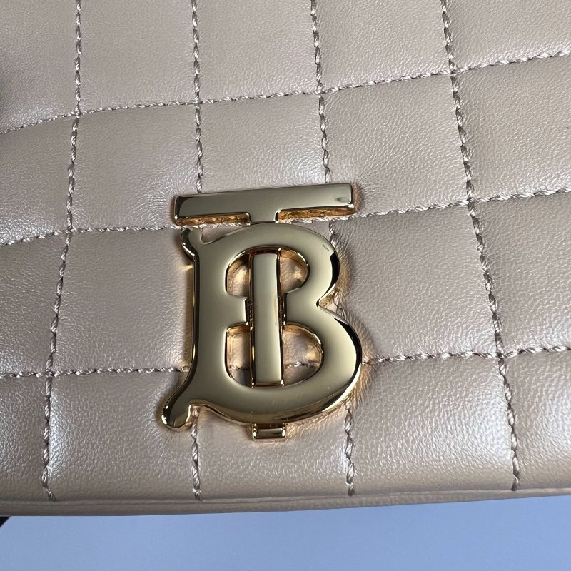 BURBERRY 奶茶色LOLA掀蓋側背包小號-7