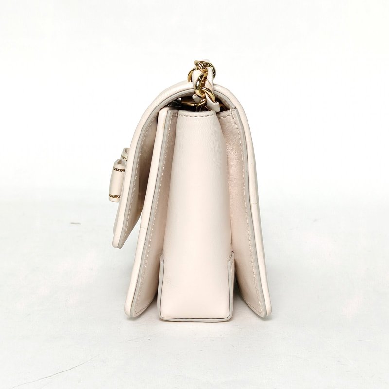 Salvatore Ferragamo 米色牛皮蝴蝶結斜挎包14.5鏈條包肩背包-1