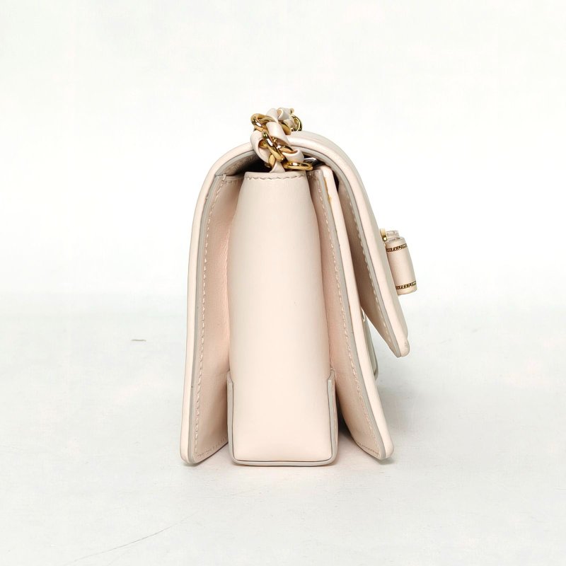 Salvatore Ferragamo 米色牛皮蝴蝶結斜挎包14.5鏈條包肩背包-3