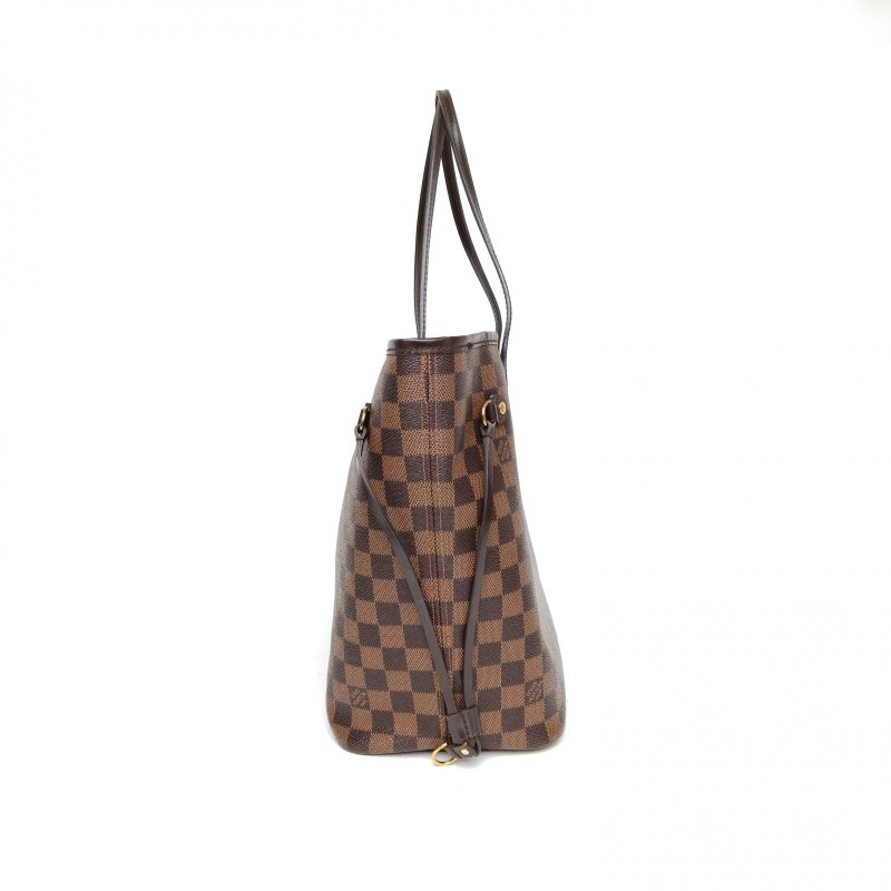 LOUIS VUITTON Neverfull中號31配子袋棕色棋盤格PVC金扣2018肩背包-1