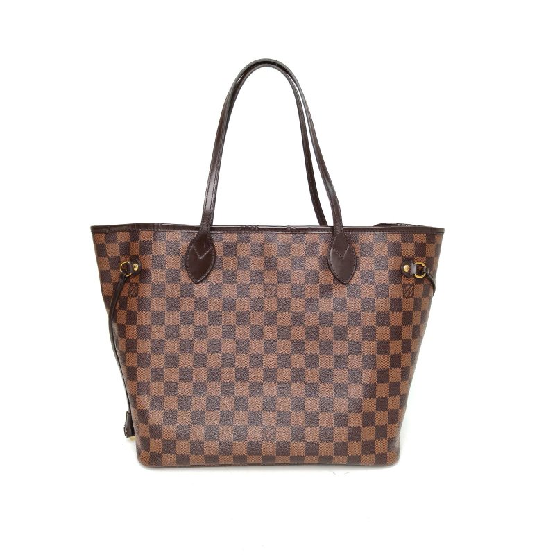 LOUIS VUITTON Neverfull中號31配子袋棕色棋盤格PVC金扣2018肩背包-2