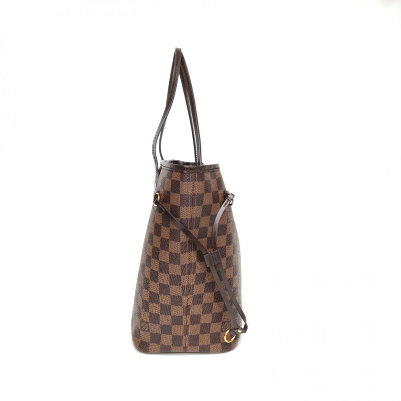 LOUIS VUITTON Neverfull中號31配子袋棕色棋盤格PVC金扣2018肩背包-3