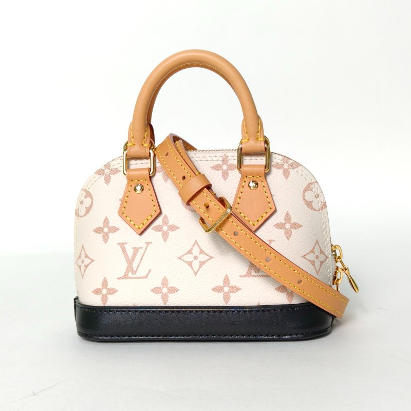 LOUIS VUITTON ALMA貝殼包NANO18米色PVC晶片老花肩背包-0