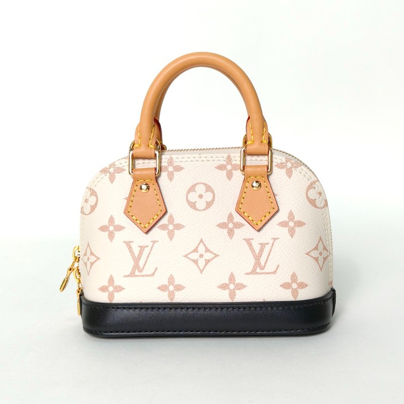 LOUIS VUITTON ALMA貝殼包NANO18米色PVC晶片老花肩背包-2