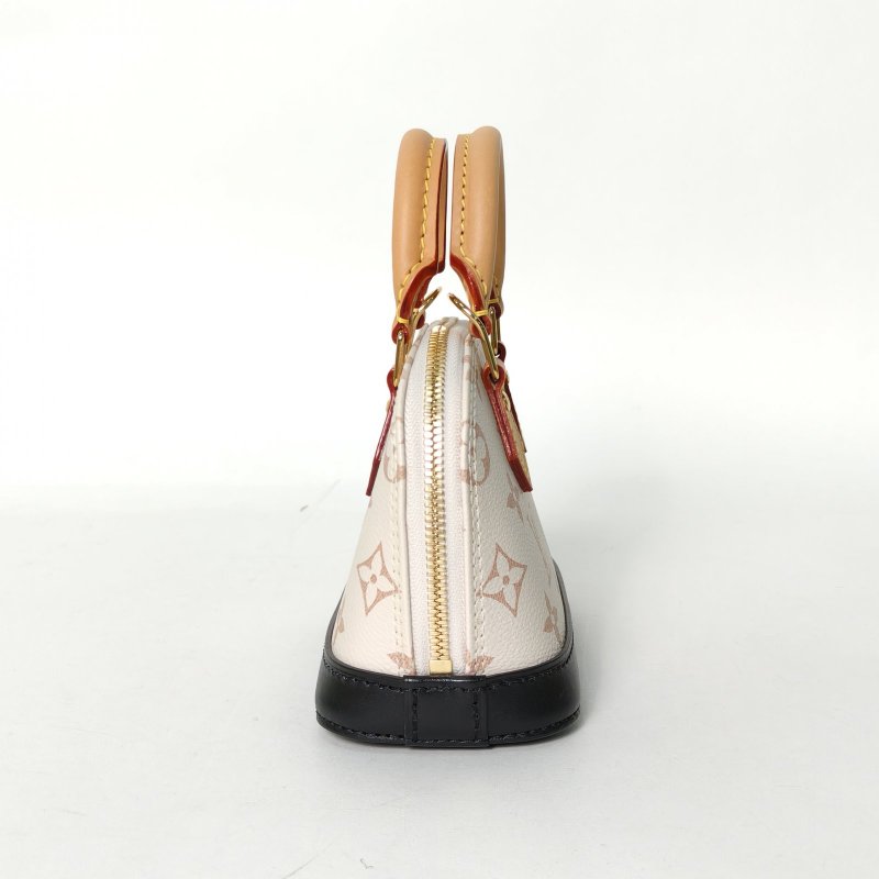 LOUIS VUITTON ALMA貝殼包NANO18米色PVC晶片老花肩背包-3