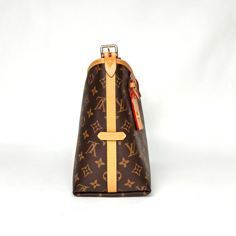 LOUIS VUITTON CARRYALL中號39配子袋老花PVC金扣晶片肩背包-3