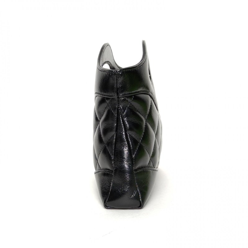 CHANEL 31BagNano橫版20.5黑色羊皮鐳射標淺金扣肩背包-1