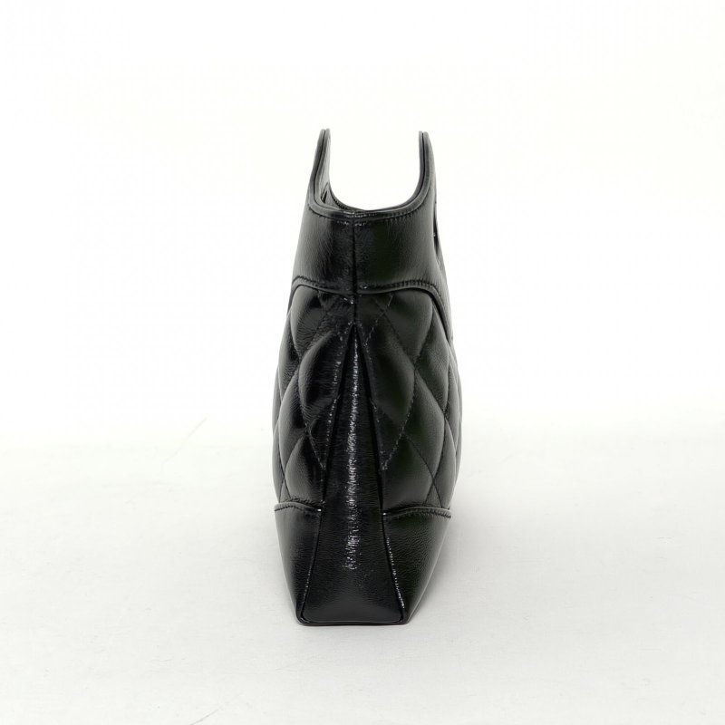 CHANEL 31BagNano橫版20.5黑色羊皮鐳射標淺金扣肩背包-3