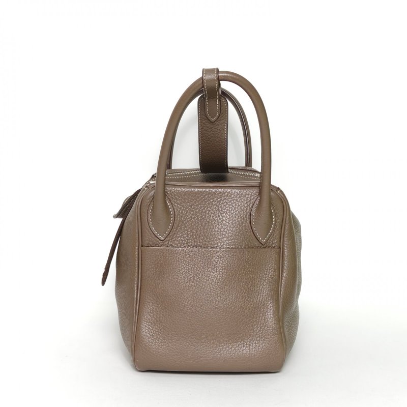 HERMES Lindy3018大象灰TC皮A刻銀扣肩背包-1