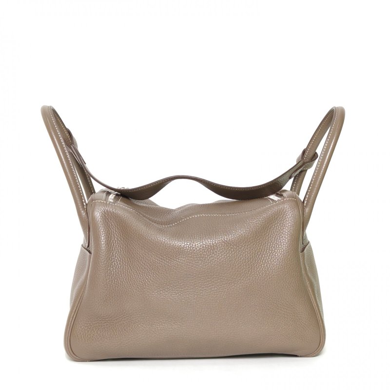 HERMES Lindy3018大象灰TC皮A刻銀扣肩背包-2